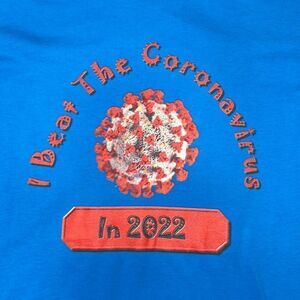 I Beat the Coronavirus in 2022 Women’s Turquoise Short Sleeve T-Shirt Size Large